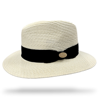 Straw Fedora Hat With Band