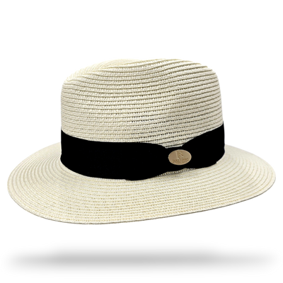 Straw Fedora Hat With Band
