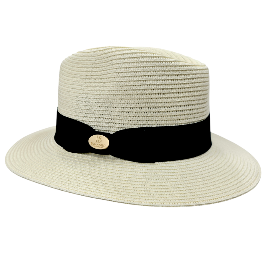 Straw Fedora Hat With Band
