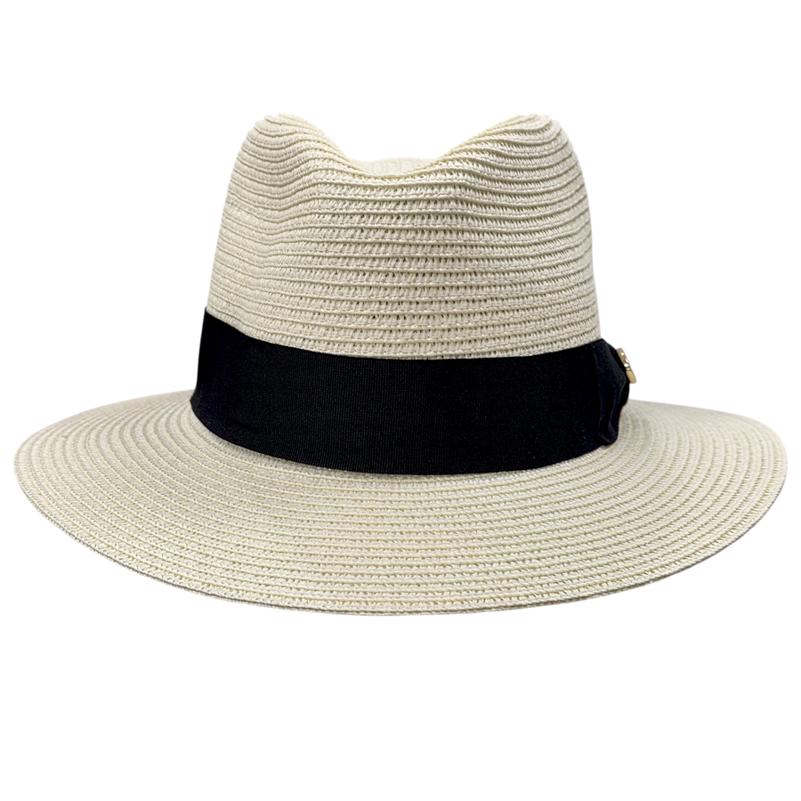 Straw Fedora Hat With Band