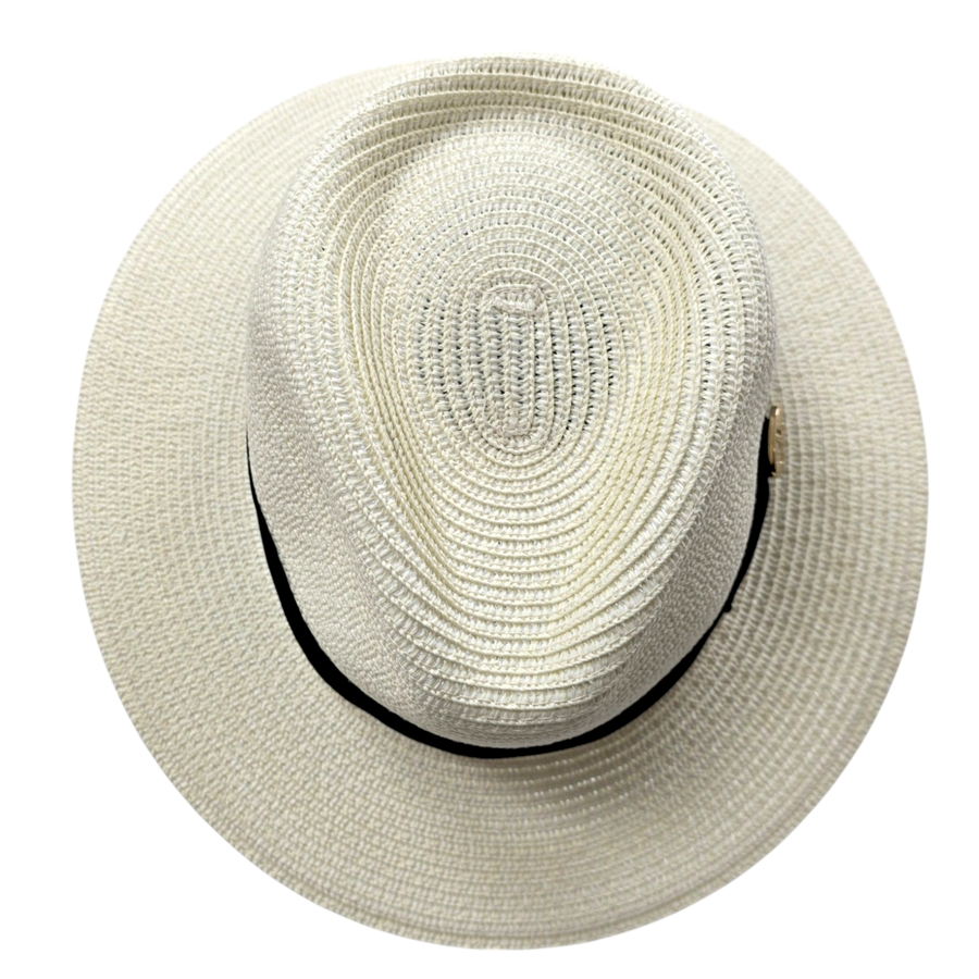 Straw Fedora Hat With Band