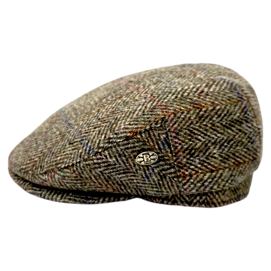 Berneray Harris Tweed Flat Cap – Green