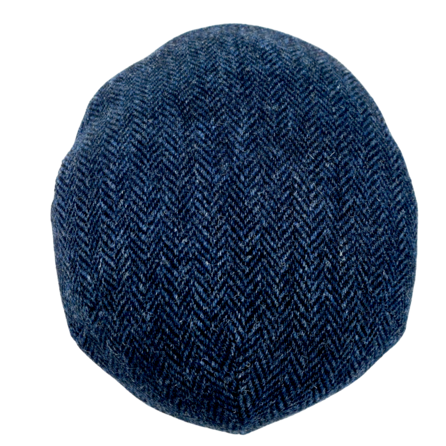 Harris Tweed Herringbone Flat Cap – Grey