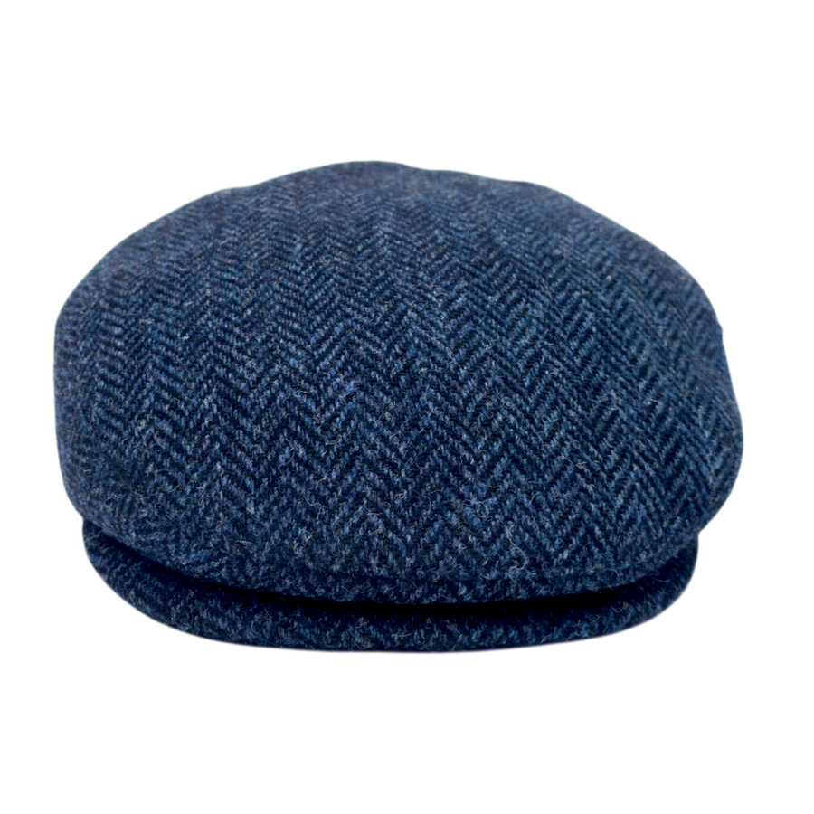 Harris Tweed Herringbone Flat Cap – Grey