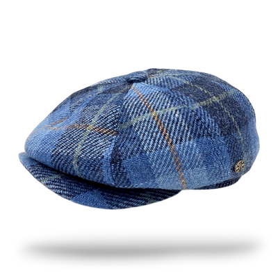Luskentyre Harris Tweed Newsboy Cap – Blue