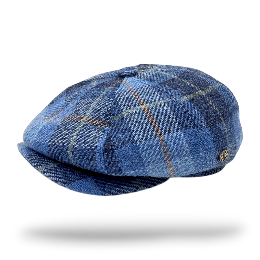 Luskentyre Harris Tweed Newsboy Cap – Blue