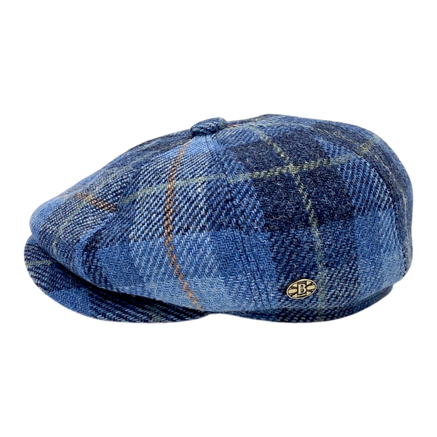 Luskentyre Harris Tweed Newsboy Cap – Blue