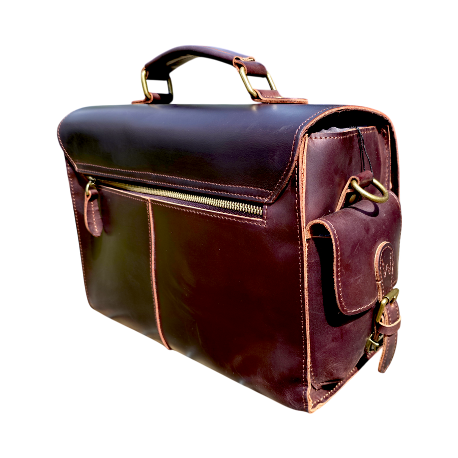 Artisan Satchel — Men's Vintage Crazy Horse Leather Briefcase