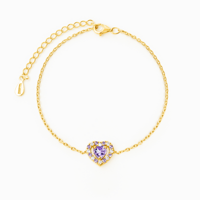 Purple Heart Lavender Amethyst Bracelet in 18k Gold Vermeil