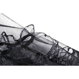 Dark in Love Melisandre Embroidered Velvet Mesh Goth Skirt in Black