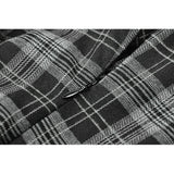 Dark in Love Ida Punk Grey Tartan Metal Studded Dress