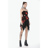 Dark in Love Red-Black Tie Dye Punk Dress