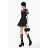 Dark in Love Dark Lace-Framed Silhouette Dress