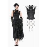 Dark in Love Seraphina Ruched Lace Goth Blouse in Black