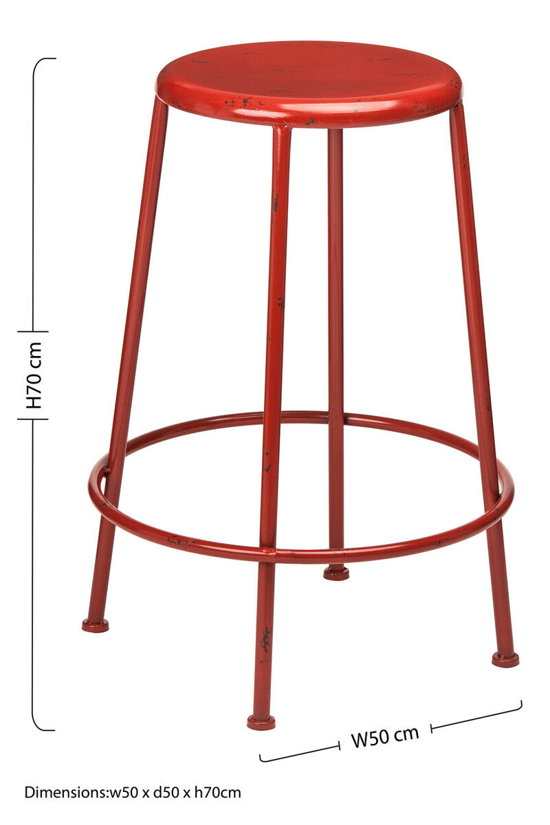 Red Metal Stool | Artisan