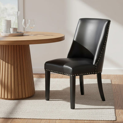 Black Leather Effect Dining Chair | Rodeo