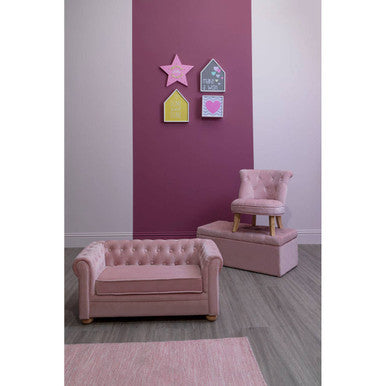 Pink Velvet Kids Chair | Estelle