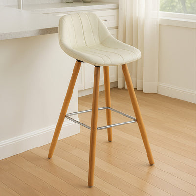 White Faux Leather Bar Stool | Stockholm