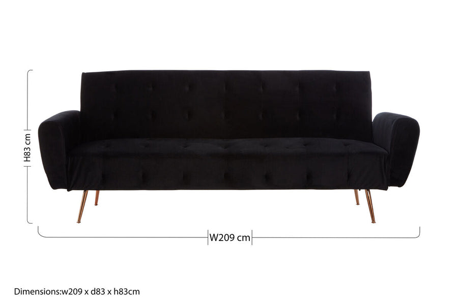 Black Velvet Sofa Bed | Hayton