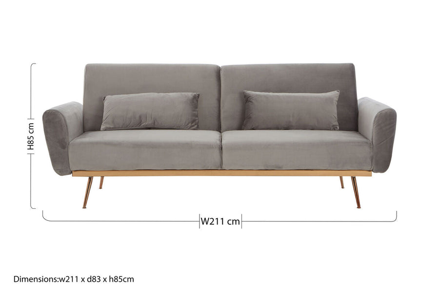 Grey Velvet Sofa Bed | Hatton