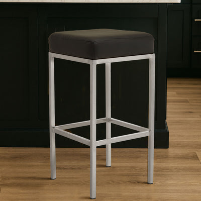 Black and Chrome Finish Bar Stool | Baina