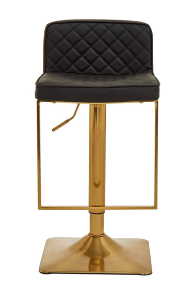 Black and Gold Bar Stool with Square Base | Baina