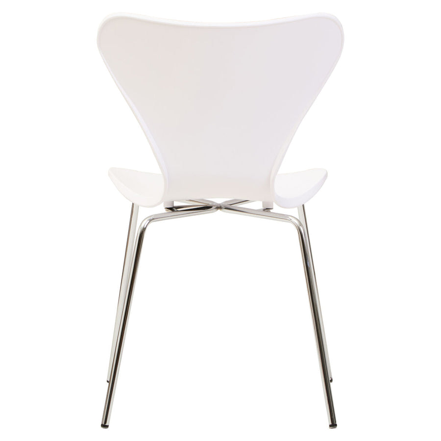White Seat and Silver Chrome Legs Dining Chair | Laila