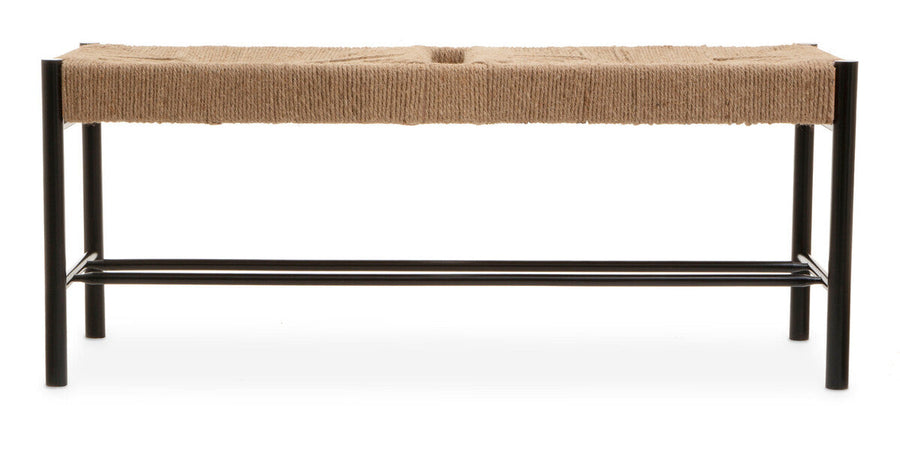 Natural Rope and Black Wood Large Bench | Bandar