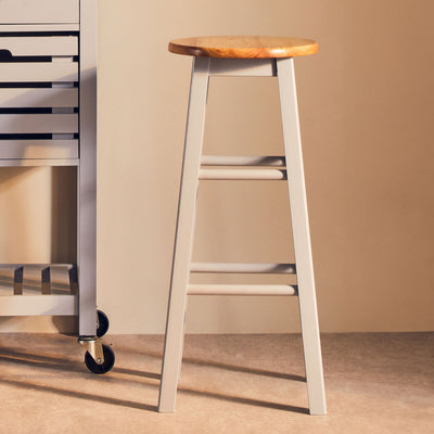 Natural and Grey Wood Bar or Kitchen Stool | Chester