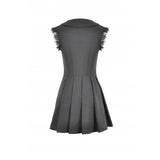 Dark In Love Gwendolyn Lace Panel Goth Mini Dress in Black