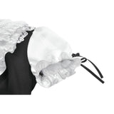 Dark in Love Court-Style Black & White Lace Blouse