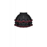 Dark in Love Black Crimson Gothic Tiered Skirt