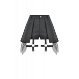Dark in Love Punk Mesh Layered Skort Shorts