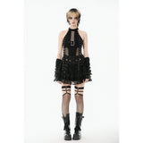 Dark in Love Bondage Mesh Panel Buckle Top