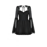 Dark in Love Greta Dark Mystique Gothic Lace-Up Mesh Dress