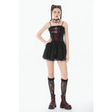 Dark in Love Crimson Shadow Layered Lace Cake Dress