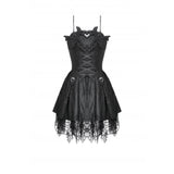 Dark in Love Mortalis Lace-Up Goth Dress in Black