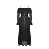 Dark in Love Cosette Elegant Gothic Off-Shoulder Ruffle Maxi Dress