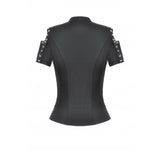 Dark in Love Seraphine Lace Off-Shoulder Goth Top in Black