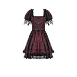 Dark in Love Red Black Lace Princess Dress