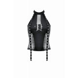 Dark in Love Bondage Mesh Panel Buckle Top