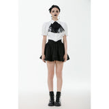 Dark in Love Lolita-Inspired Ruffled Mini Skirt in Black