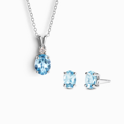 Mini Set 1 - Blue Topaz Jewellery Set in Sterling Silver