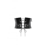 Dark in Lia Punk Love Patent Leather Waist Corset with Metal Accents