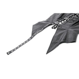 Dark in Love Punk Distressed Leather Lace-Up Top