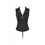 Dark in Love Punk Studded Lace Up Corset Vest