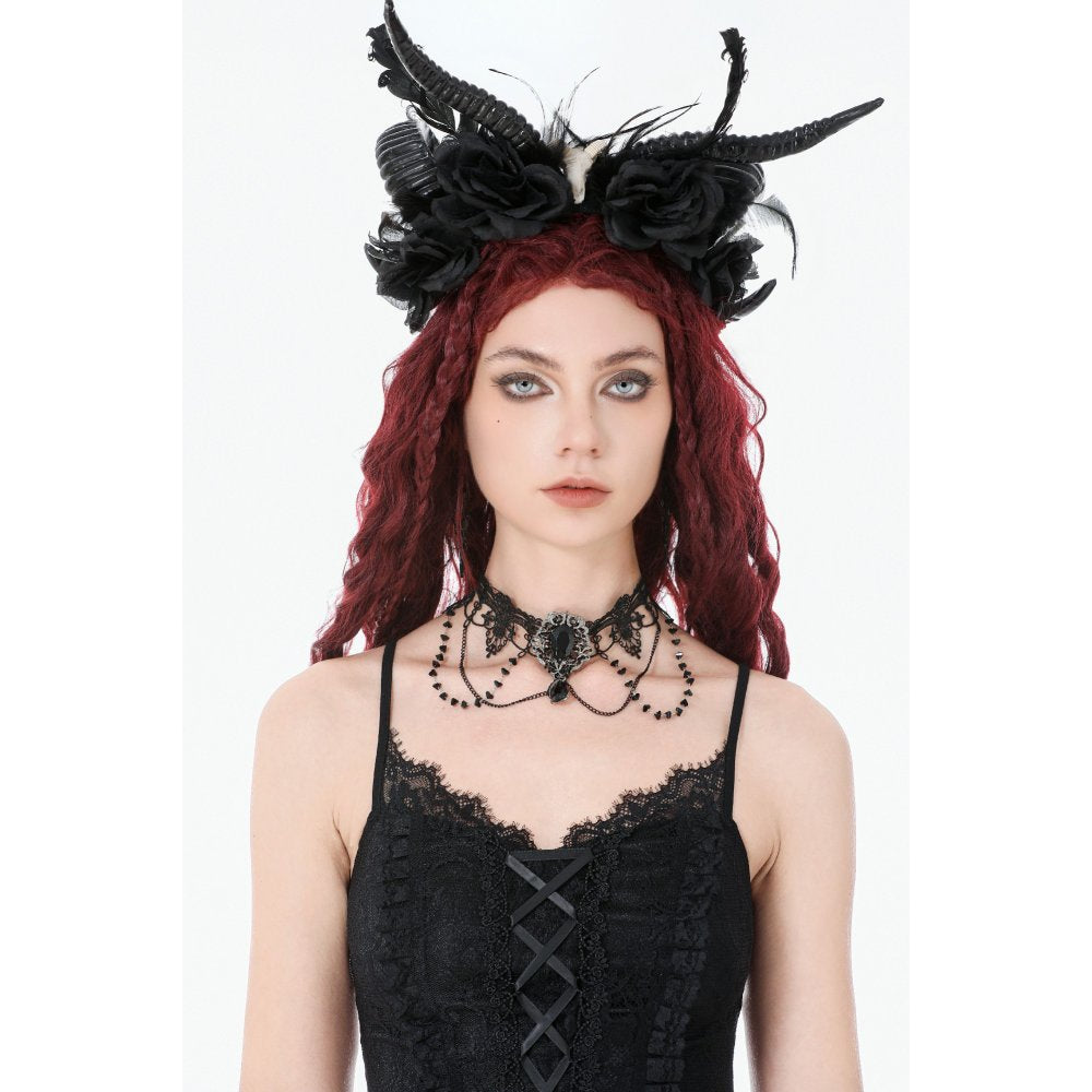 Dark In Love Adelina Vintage Lace Layered Choker
