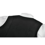 Dark in Love Court-Style Black & White Lace Blouse
