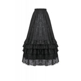 Dark in Love Vintage Gothic Lace Layered Maxi Skirt