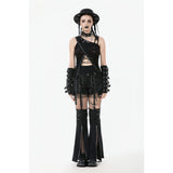 Dark in Love Morrigan One-Shoulder Lace Goth Top in Black
